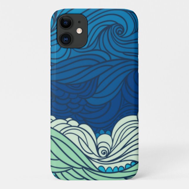 Funda De Case-Mate Para iPhone Ondas oceánicas abstractas (Reverso)
