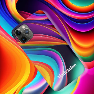 Funda Para iPhone 11 Pro Ondas retro coloridas personales