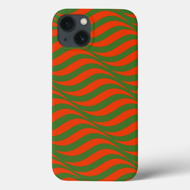 Funda De Case-Mate Para iPhone Ondas rojas y verdes (Reverso)