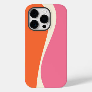 Funda Para iPhone 14 Pro De Case-Mate Ondas simples 2 en rosa, Naranja y crema