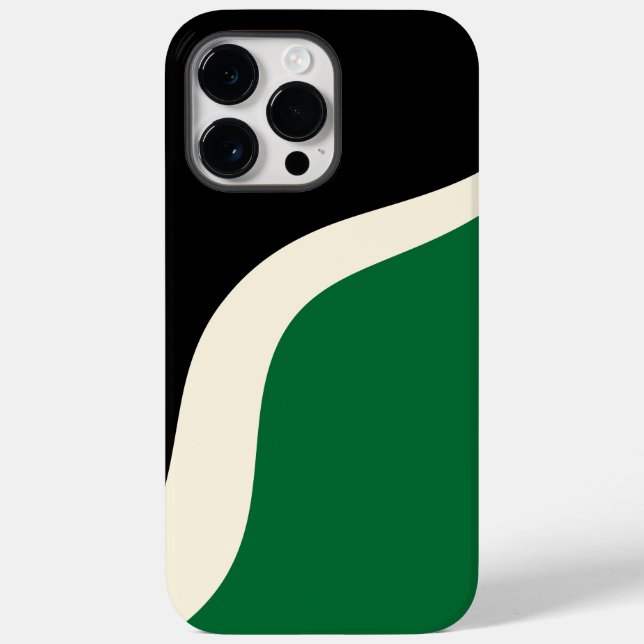 Funda De Case-Mate Para iPhone Ondas simples 3 en verde, crema y negro (Reverso )