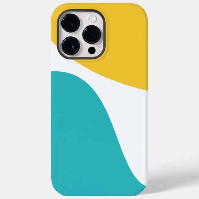 Funda De Case-Mate Para iPhone Ondas simples 4 - Turquesa y Amarilla (Reverso )