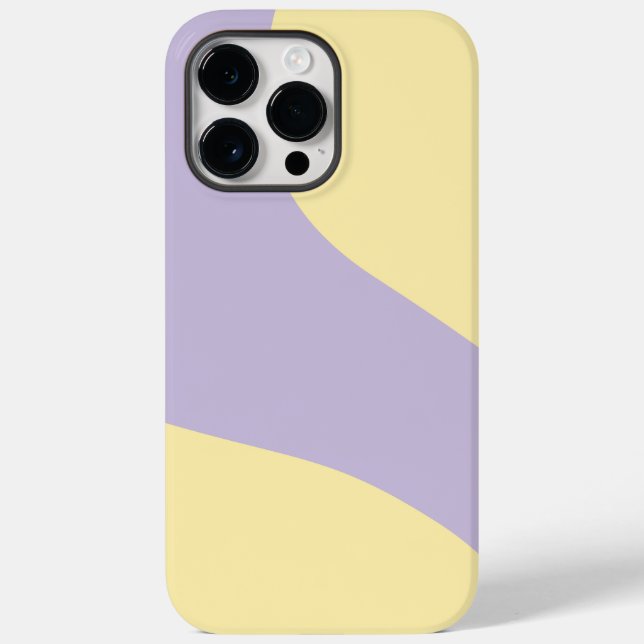 Funda De Case-Mate Para iPhone Ondas simples en amarillo y púrpura pastel (Reverso )
