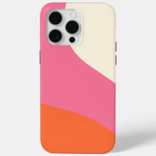 Funda Para iPhone 15 Pro Max Ondas simples - rosa, Naranja y crema