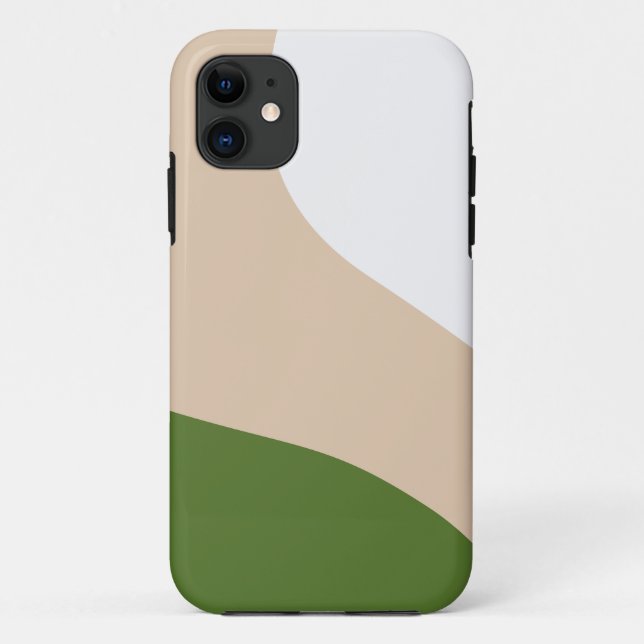 Funda De Case-Mate Para iPhone Ondas simples - Verde blanco, de arena y pálido (Reverso)