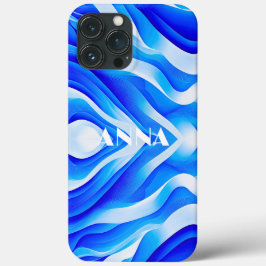 FUNDA PARA iPhone 13 PRO MAX ONDAS SUPER AZULES