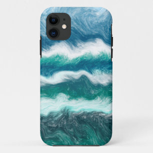 Funda Para iPhone 11 Ondas turquesa y azul del océano