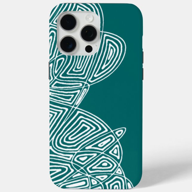 Funda De Case-Mate Para iPhone Ondas verde azuladas (Reverso )