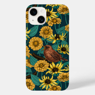 Funda Para iPhone 14 De Case-Mate Ondas y flores en azul oscuro