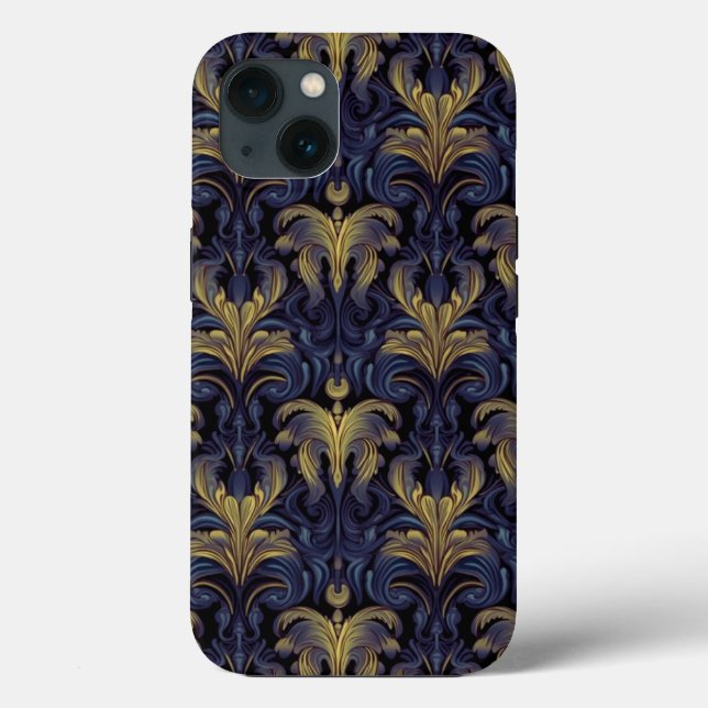 Funda De Case-Mate Para iPhone Opulencia barroca de medianoche (Reverso )