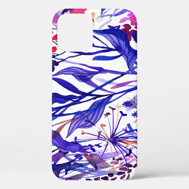 Funda De Case-Mate Para iPhone Opulentas Florales Acuarelas: Fondo Jardín. (Reverso )