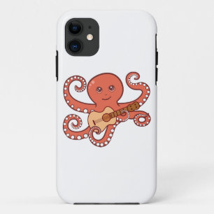 Funda Para iPhone 11 Opulpo Adorable Jugando A Personalizado De Guitarr