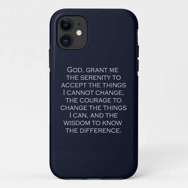 Funda De Case-Mate Para iPhone Oración de la Serenidad Fuente Copperplate Gothic  (Reverso)