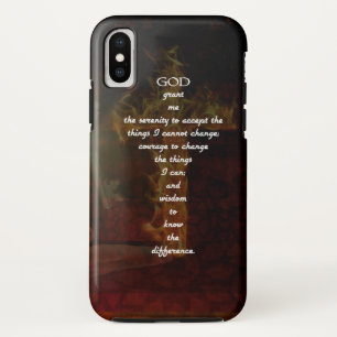 Funda Para iPhone X Oración de Serenidad con bello arte cristiano