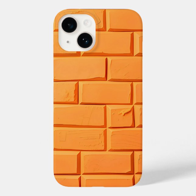 Funda De Case-Mate Para iPhone Orange Brick Pattern iPhone Case Bold Style (Reverso )