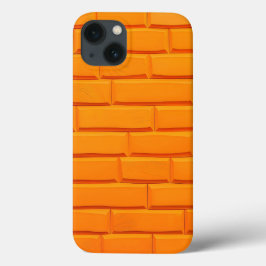 Funda Para iPhone 13 Orange Brick Wall iPhone Case Bright Style