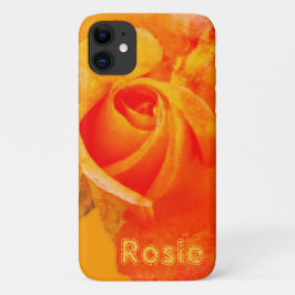 Funda Para iPhone 11 Orange Rose & Your Name Phone