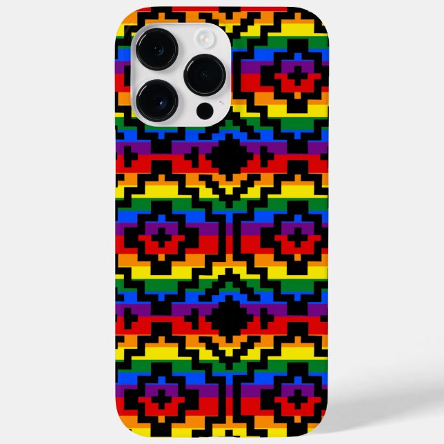 Funda De Case-Mate Para iPhone Orgullo arcoiris LGBTQ geométrico (Reverso)