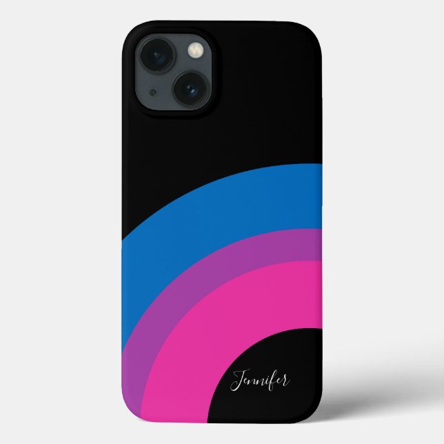 Funda De Case-Mate Para iPhone Orgullo bisexual Bandera arcoiris personalizada ne (Reverso)