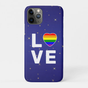 Funda Para iPhone 11 Pro Orgullo Gay Amor Arcoíris Corazón