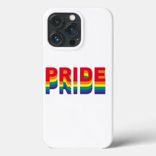 Funda Para iPhone 13 Pro Orgullo lgbt lgbtq queer gay arcoíris colores blan