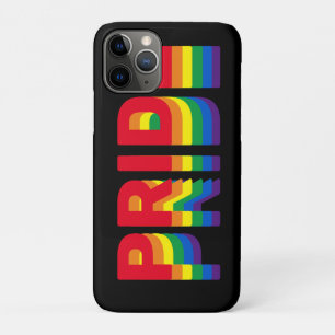 Funda Para iPhone 11 Pro Orgullo lgbt lgbtq queer gay arcoíris retro negro