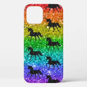 Funda Para iPhone 12 Orgullo LGBTQ de unicornio Silhoutte Purpurina Arc