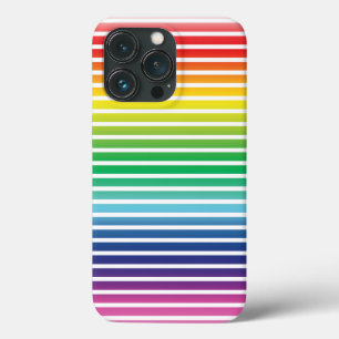 Funda Para iPhone 13 Pro Orgullo lgbtq lgbt rainbow patrón de rayas blancas