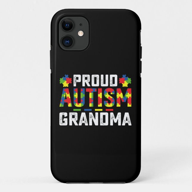 Funda De Case-Mate Para iPhone Orgullosa autismo Abuela Conciencia Familia Autist (Reverso)