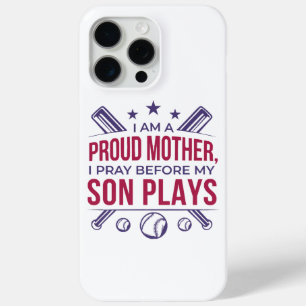 Funda Para iPhone 15 Pro Max Orgullosa Madre De Béisbol Que Rezo Antes De Jugar