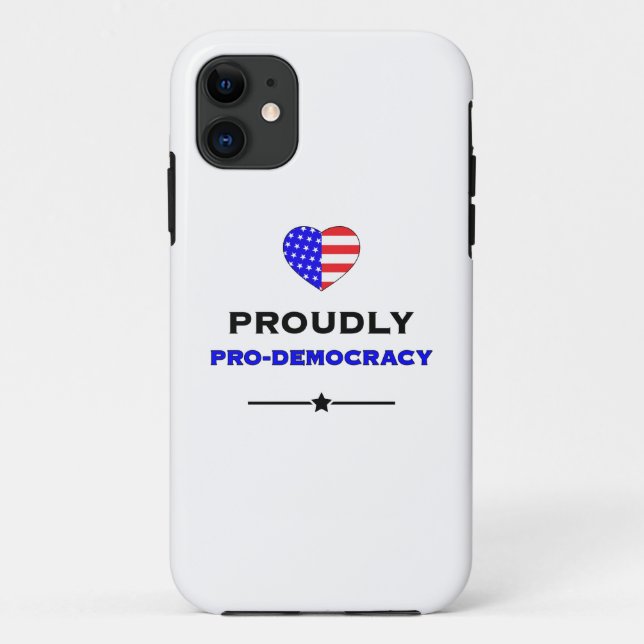 Funda De Case-Mate Para iPhone Orgullosamente Pro-Democracia (Reverso)