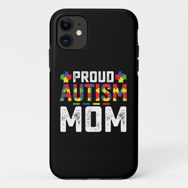 Funda De Case-Mate Para iPhone Orgulloso autismo mamá Conciencia Familia autista (Reverso)