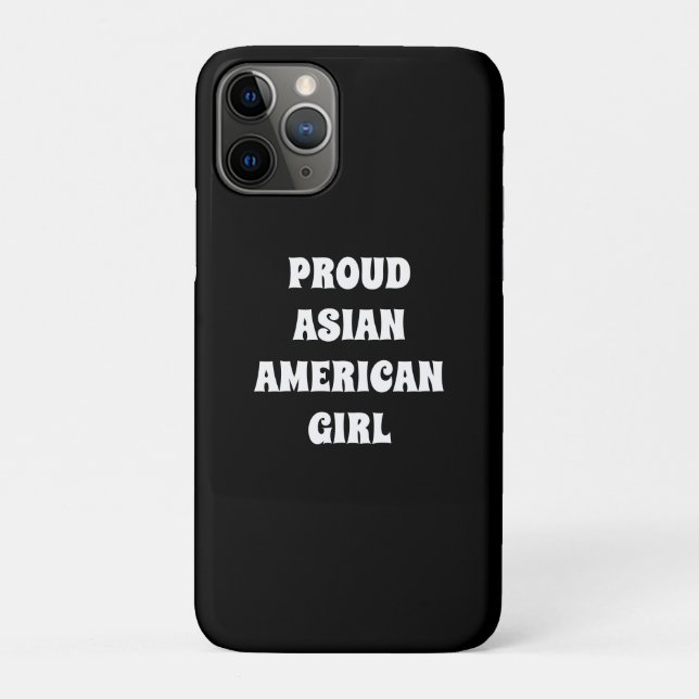 Funda De Case-Mate Para iPhone Orgulloso Chica asiático-americano, blanco negro (Reverso)