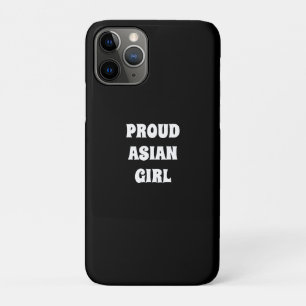 Funda Para iPhone 11 Pro Orgulloso Chica asiático, blanco negro