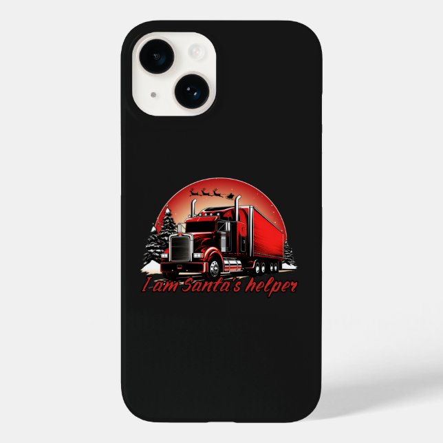 Funda De Case-Mate Para iPhone Orgullosos Navidades de Helper Trucker de Santa (Reverso )
