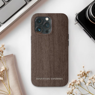 Funda Para iPhone 13 Pro Original Wood Look Black Color