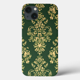 Funda Para iPhone 13 Ornamentación clásica verde rococó
