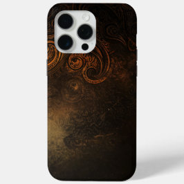 Funda Para iPhone 15 Pro Max 🖤 Ornamental Dark Gold Pattern - Luxurious & Intr