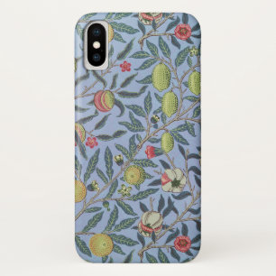 Funda Para iPhone X Ornamento azul granado William Morris Fruit
