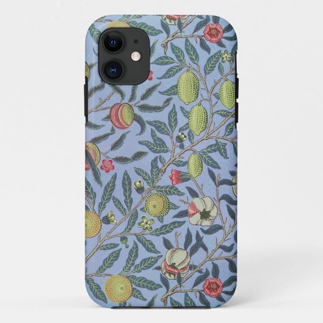 Funda De Case-Mate Para iPhone Ornamento azul granado William Morris Fruit (Reverso)