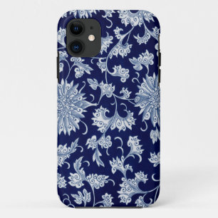 Funda Para iPhone 11 Ornamento chino vintage de patrón floral azul