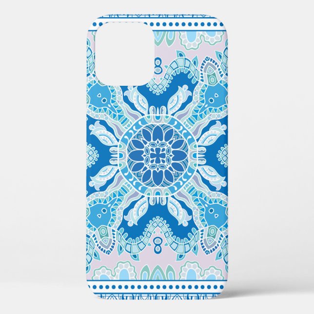 Funda De Case-Mate Para iPhone Ornamento colorido decorativo sobre fondo blanco,  (Reverso )