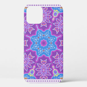 Funda Para iPhone 12 Ornamento colorido decorativo sobre fondo blanco,