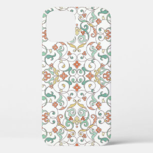 Funda Para iPhone 12 Ornamento oriental de arte de línea de época