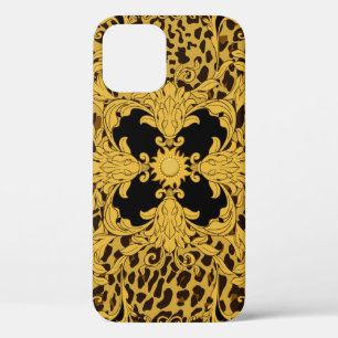 Funda Para iPhone 12 Ornamento sin fisuras con leopardo y barroco
