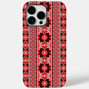 Funda Para iPhone 14 Pro Max De Case-Mate Ornamento tradicional ucraniano de etnia roja