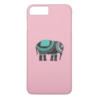 Ornate Black Elephant Art, Cute Rosa