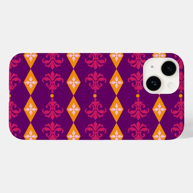 Funda De Case-Mate Para iPhone Ornate Damask Diamond Stripe (Reverso  (Horizontal))