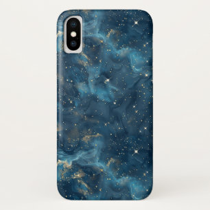 Funda Para iPhone X Oro Azul Galaxia Celeste Nebulosa Estrellas