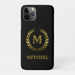 Funda Para iPhone 11 Pro Oro clásico y elegante sobre negro personalizado